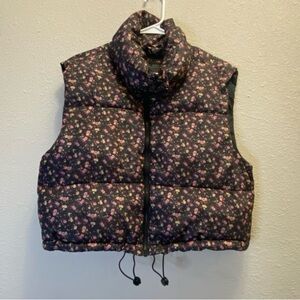 Aeropostale Floral Puffer Vest Jacket Large